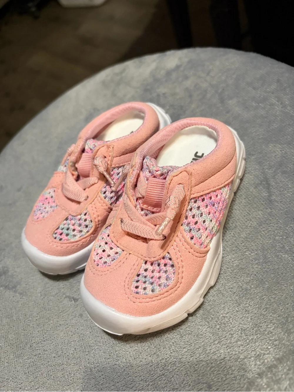 Kids Pink Breathable Slip-On Athletic Shoes